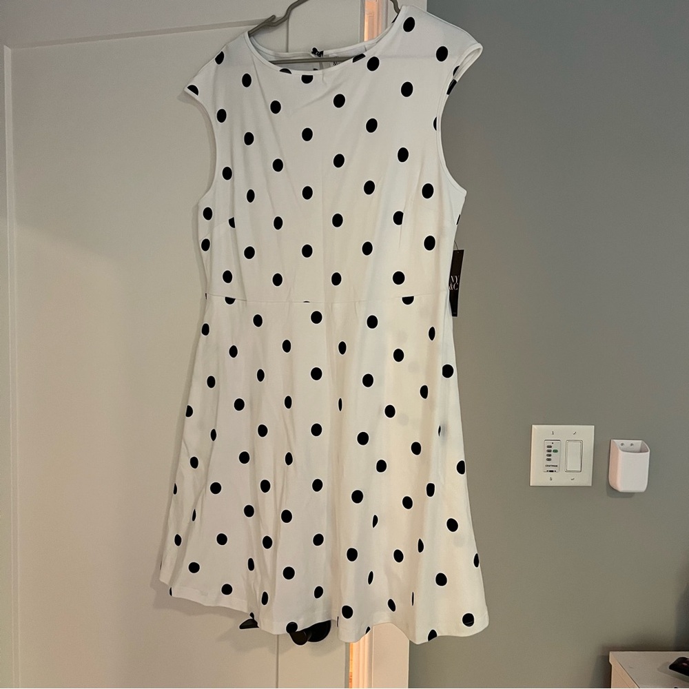 New York & Company Black and White Polka Dot Mini Dress